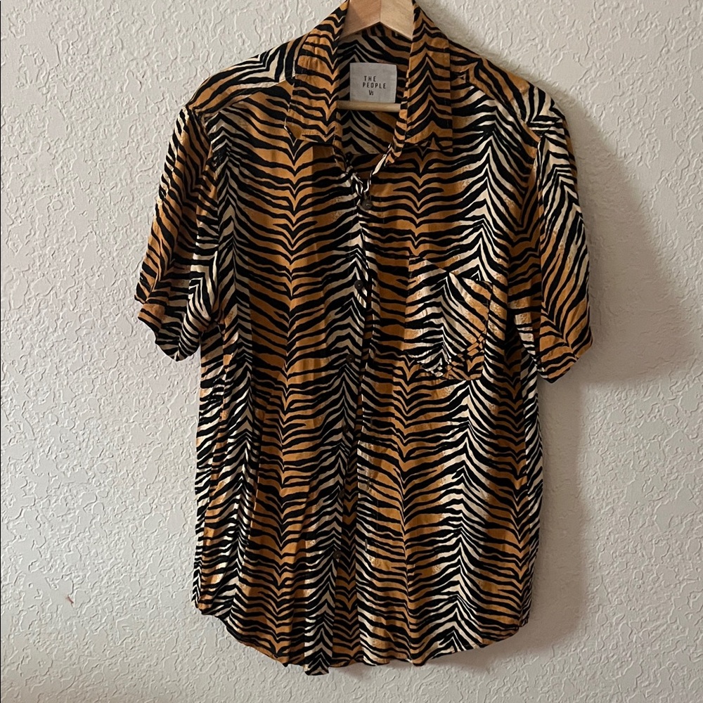 The People Vs. Men's Zebra Stripe Shirt - Black and Brown